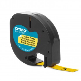 Dymo Tape LetraTag 12 mm x 4 m yellow plastic S0721620