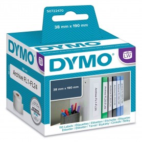 Labels Dymo 38×190mm white paper 1 x 110 pcs. 99018 S0722470