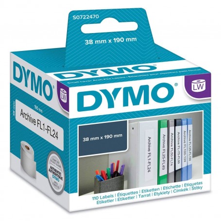 Labels Dymo 38×190mm white paper 1 x 110 pcs. 99018 S0722470