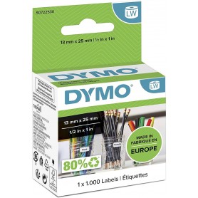 Labels Dymo 13x25mm white paper removable 1 x 1000 pcs. 11353 S0722530
