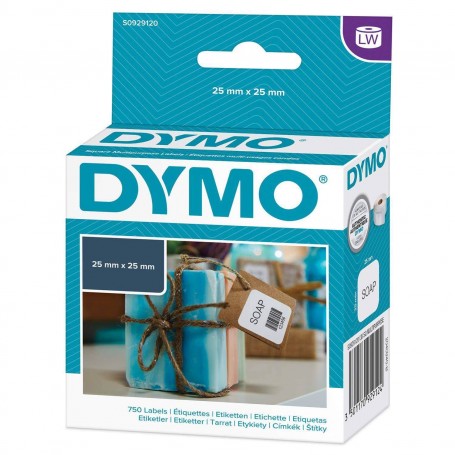 Etykiety Dymo 25x25mm białe papierowe 750 szt. S0929120
