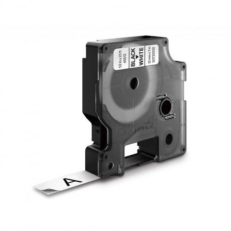 Taśma Dymo D1 12 mm x 7 m biała czarny nadruk 45013 S0720530