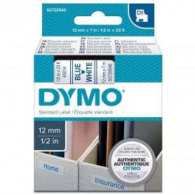 Tape Dymo D1 12 mm x 7 m white blue print 45014 S0720540