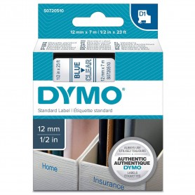 Tape Dymo D1 12 mm x 7 m transparent blue print 45011 S0720510