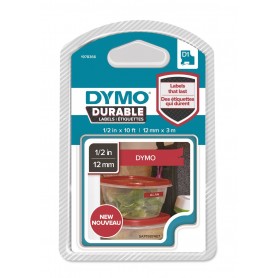 Tape Dymo D1 DURABLE 12 mm x 3 m red white print 1978366