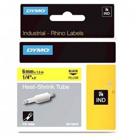 Heat shrink tube Dymo Rhino 6 mm x 1.5 m yellow black print 18052 S0718270