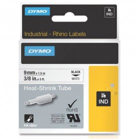Heat shrink tube Dymo Rhino 9 mm x 1.5 m white black print 18053 S0718280