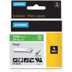 Dymo Rhino tape 19 mm x 5.5 m green white VINYL print 1805420