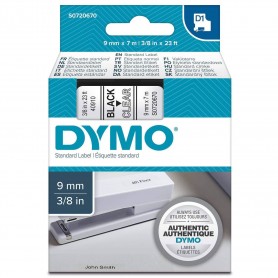 Tape Dymo D1 9 mm 7m, transparent black print 40910, S0720670