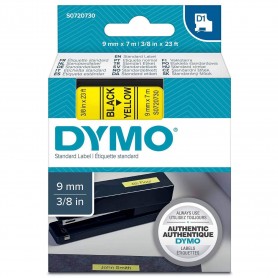 Tape Dymo D1 9 mm 7m, yellow black print 40918, S0720730