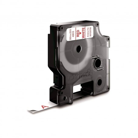 Taśma Dymo D1 9 mm 7m, biała czerwony druk 40915, S0720700