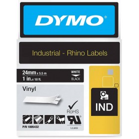 Dymo Rhino tape 24 mm x 5.5 m black white VINYL print 1805432