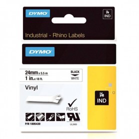 Dymo Rhino tape 24 mm x 5.5 m white black VINYL print 1805430