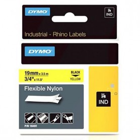 Tape Dymo Rhino 19 mm x 3.5 m yellow black print NYLON 18491 S0718090