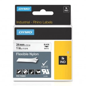 Dymo Rhino tape 24 mm x 3.5 m white black print NYLON 1734524 S0773840