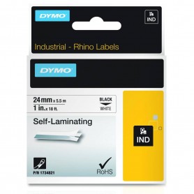 Dymo Rhino SELF-LAMINATING tape 24 mm x 5.5 m white black print 1734821