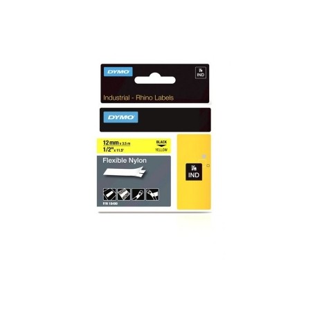 tape Dymo Rhino 12 mm x 3.5 m yellow black print NYLON 18490 S0718080